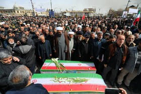 ۵ شهید همدانی زیر بمباران موشک تشییع شدند