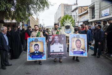 تشییع پیکر مطهر ۳ شهید «ناو دنا» - ساری
