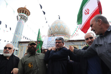تشییع پیکر ۲ شهید تجاوز آمریکایی صهیونی - حرم مطهر حضرت سید علاءالدین حسین(ع)  شیراز