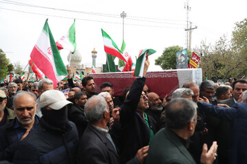 تشییع پیکر ۲ شهید تجاوز آمریکایی صهیونی - حرم مطهر حضرت سید علاءالدین حسین(ع)  شیراز