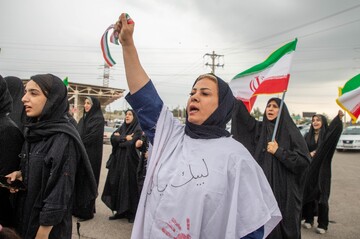 زنجیره انسانی خوزستانی‌ها دور نیروگاه رامین