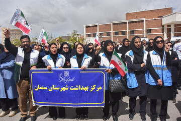 تجمع کادر درمان استان سمنان در محکومیت تجاوز آمریکایی - صهیونیستی
