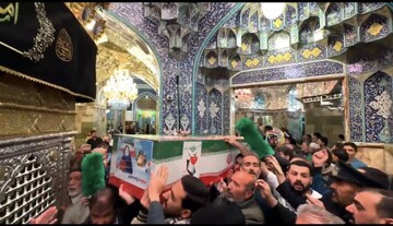 تشییع پیکر ۱۲ شهید حملات آمریکایی-صهیونی به قم در حرم حضرت معصومه (س)