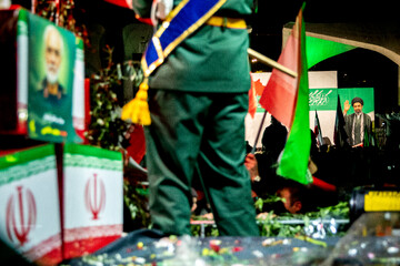 مراسم وداع با پیکر رئیس سازمان اطلاعات سپاه - تهران
