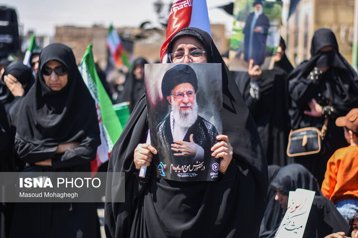 حضو هیئات مذهبی استان سمنان با تمام ظرفیت در مراسم تشییع رهبر شهید