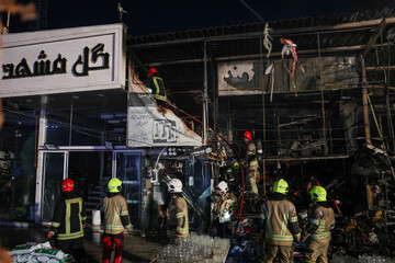 آتش‌سوزی بازارگل فتح آباد - مشهد