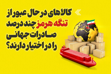 اینفوگرافیک/ کالاهای در حال عبور از تنگه هرمز چند درصد صادرات جهانی را در اختیار دارند؟