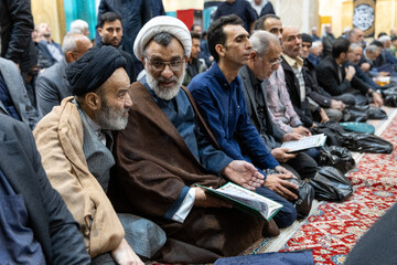 عبدالحسین خسروپناه، دبیر شورای عالی انقلاب فرهنگی در مراسم بزرگداشت چهلمین روز شهادت سرلشکر شهید محمد شیرازی، رئیس دفتر فرماندهی کل قوا