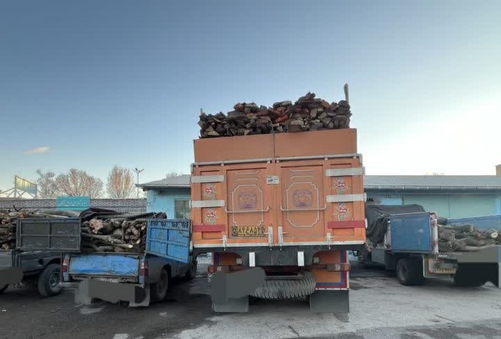 توقیف ۴ دستگاه خودرو حامل ۱۲ تن هیزم جنگلی در اردبیل