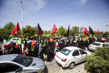 بیرق گردانی و عزاداری شهادت امام جعفر صادق (ع)  - بلوار چمران شیراز (موکب عزیزم حسین علیه السلام)