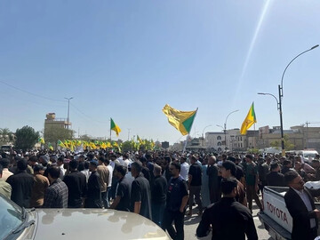 راهپیمایی گسترده در کربلا با حضور دبیرکل کتائب حزب‌الله عراق
