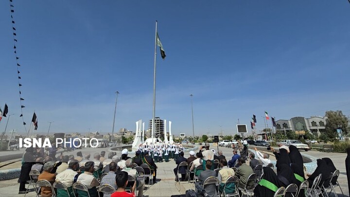 بیرق سبز رضوی در سیستان و بلوچستان به اهتزاز درآمد