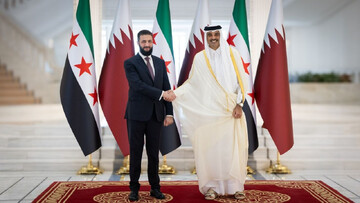 دیدار الشرع با امیر قطر در دوحه