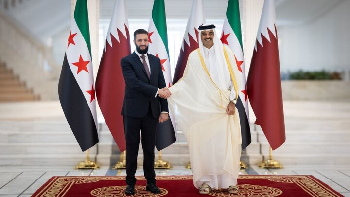 دیدار الشرع با امیر قطر در دوحه