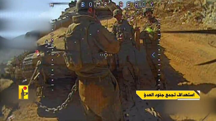 تصاویری از حمله پهپادی حزب‌الله به تجمع و بالگرد نظامیان صهیونیست