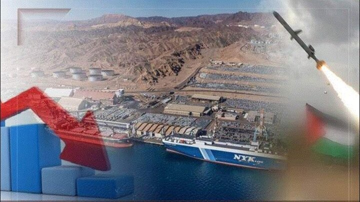 تداوم خسارات بنادر اراضی اشغالی به دلیل پیامدهای محاصره یمن