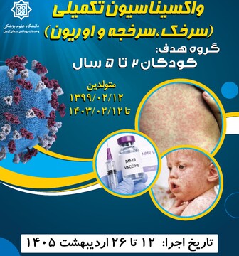 اجرای طرح تکمیلی واکسیناسیون سرخک برای کودکان ۲ تا ۵ سال کامل در جنوب‌شرق کشور