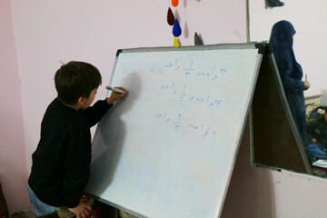 حضور و فعالیت دانش آموزان در کلاس تشکیل شده در مسجد 