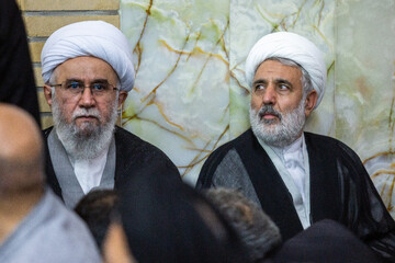 حجت الاسلام ذوالنوری نماینده مردم قم در مجلس شورای اسلامی در مراسم چهلم شهادت دکتر علی لاریجانی - حرم حضرت فاطمه معصومه(س)