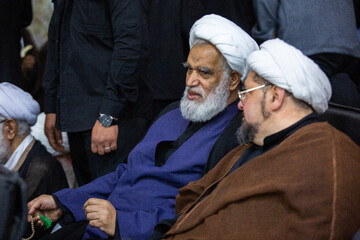 آیت الله کعبی نماینده مجلس خبرگان رهبری در مراسم چهلم شهادت دکتر علی لاریجانی - حرم حضرت فاطمه معصومه(س)