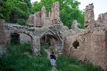 «قلعه قزل ارسلان نیمه مخروبه ازگنجینه های تاریخی »در روستای گردشگری قلات - شیراز