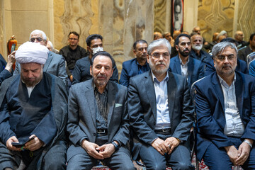 حسین سیمایی صراف و محمود واعظی در مراسم گرامیداشت شهید علی لاریجانی و فرزندش