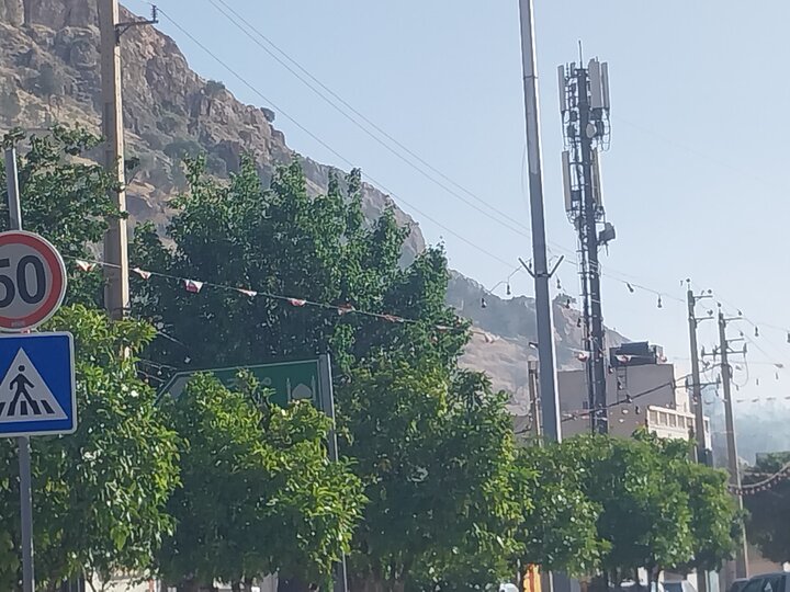 حریق در دامنه کوه بلوار بوستان شیراز