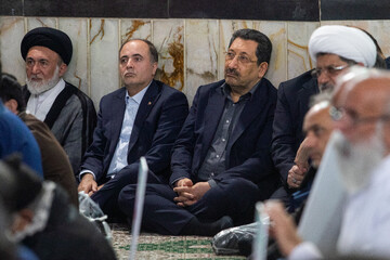 سید محمد اتابک وزیر صمت و غلامرضا نوری قزلجه، وزیر جهاد کشاورزی در بزرگداشت سرلشکر خلبان شهید عزیز نصیرزاده