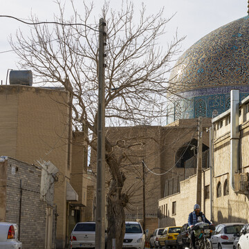 بخش بیرونی گنبد مسجد شیخ لطف‌الله به دلیل استفاده از کاشی‌های رنگارنگ و طرح‌های ظریف، در زمان‌های مختلف از روز و با توجه به زاویه تابش خورشید، به رنگ‌های مختلفی در‌می‌آید که گنبد در نور ملایم سپیده‌دم، به رنگ صورتی، در نور مستقیم ظهر به رنگ کرم و در زمان غروب خورشید به رنگ آجری است.