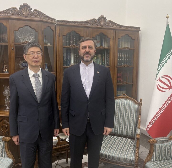 دیدار سفیر چین در تهران با کاظم غریب آبادی رایزنی سفیر چین در تهران با غریب آبادی