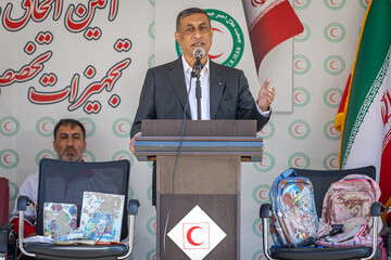 سخنرانی محمد جعفر قائم‌پناه، معاون اجرایی رئیس‌جمهور در مراسم الحاق ناوگان جدید خودرویی و تجهیزات تخصصی امداد و نجات به  سازمان هلال‌احمر