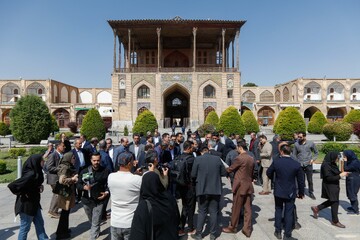 بازدید سید رضا صالحی امیری، وزیر میراث فرهنگی، گردشگری و صنایع دستی از بازی چوگان در میدان نقش جهان