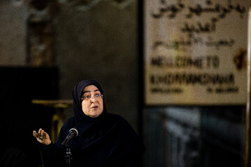 نشست خبری فاطمه مهاجرانی، سخنگوی دولت در باغ‌ موزه دفاع مقدس
