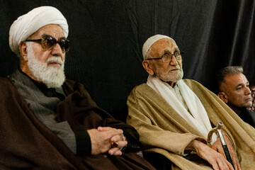 حجت‌الاسلام محمد محمدی گلپایگانی، رئیس دفتر رهبر معظم انقلاب اسلامی در مراسم یادبود شهدای خانواده رهبر انقلاب در حرم عبدالعظیم(ع)