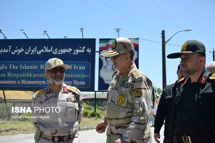 بازدید جانشین فرمانده کل انتظامی کشور و فرمانده مرزبانی فراجا از مرز زمینی آستارا