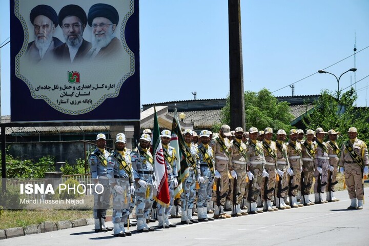 بازدید جانشین فرمانده کل انتظامی کشور و فرمانده مرزبانی فراجا از مرز زمینی آستارا