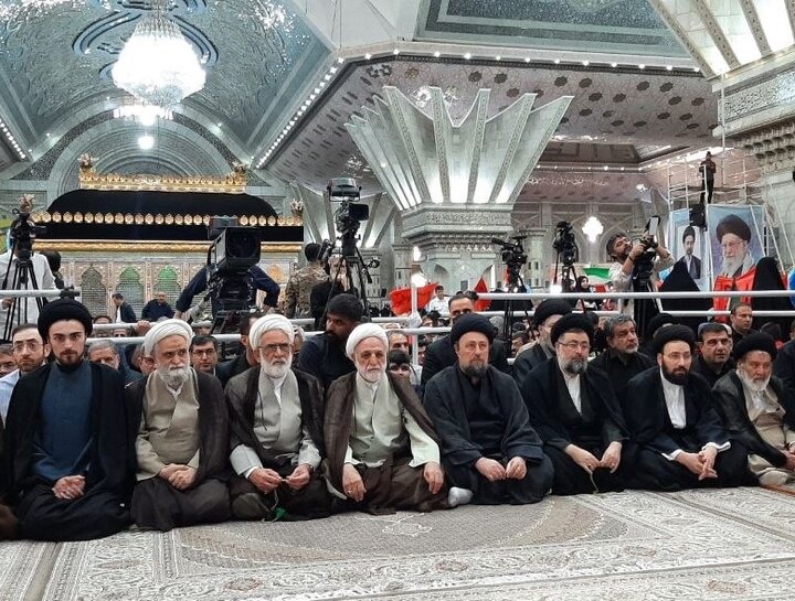 حضور آیت الله سید حسن خمینی در مراسم سالگرد امام خمینی (ره)