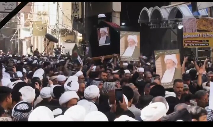 تشییع و خاکسپاری آیت‌الله محمداسحاق فیاض در نجف اشرف