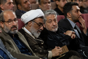 بیژن رنجبر، رئیس دانشگاه آزاد و عبدالحسین خسروپناه، دبیر شورای عالی انقلاب فرهنگی در مراسم بزرگداشت شهادت دکتر محمدمهدی طهرانچی