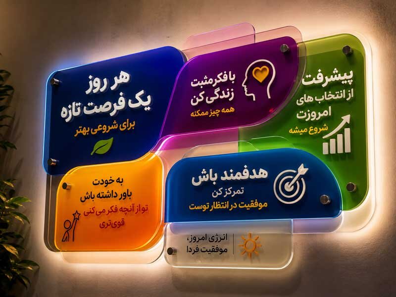 راهنمای انتخاب رنگ‌ پلکسی برای ساخت تابلوهای تبلیغاتی جذاب
