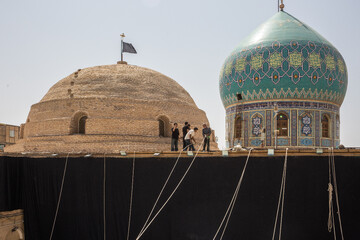 برپایی خیمه محرم در صحن امامزاده موسی مبرقع(ع) - قم