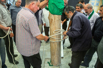 برپایی خیمه محرم در صحن امامزاده موسی مبرقع(ع) - قم