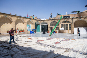 برپایی خیمه محرم در صحن امامزاده موسی مبرقع(ع) - قم