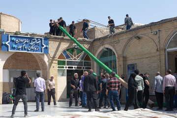 برپایی خیمه محرم در صحن امامزاده موسی مبرقع(ع) - قم