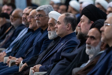 غلامرضا نوری قزلجه، وزیر جهاد کشاورزی در مراسم تجدید میثاق کارکنان جهاد کشاورزی با آرمان‌های امام خمینی (ره)