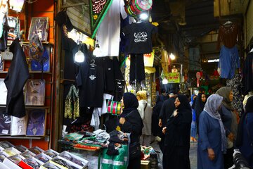 سیاه‌پوشی بازار همدان در ماه محرم