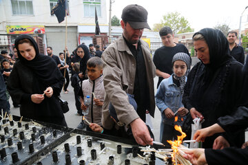آئین سنتی شمع گردانی در روز تاسوعا - اردبیل