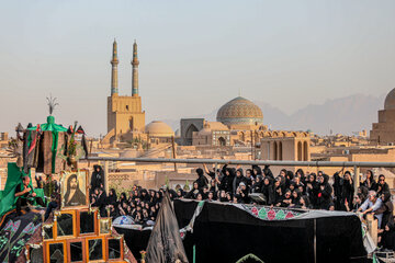آیین نخل برداری عصر عاشورا حسینیه «شاه‌ ابوالقاسم» - یزد