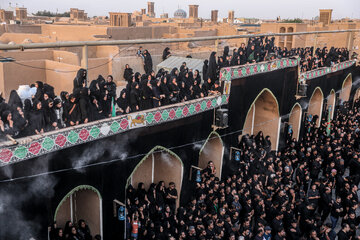 آیین نخل برداری عصر عاشورا حسینیه «شاه‌ ابوالقاسم» - یزد