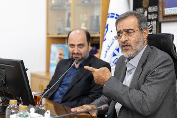 دکتر علی منتظری، رئیس جهاد دانشگاهی در نشست هماهنگی برنامه‌های فرهنگی وداع و تشییع رهبر شهید 